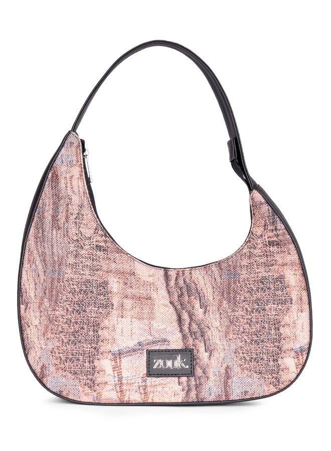 ZOUK Small Shoulder Bag | Vegan Leather Evening Bag for Women with Shoulder Strap, Zip Closure & Water-Resistant Lining | Stylish Handcrafted Purse | Ladakh Impasto - Image 1